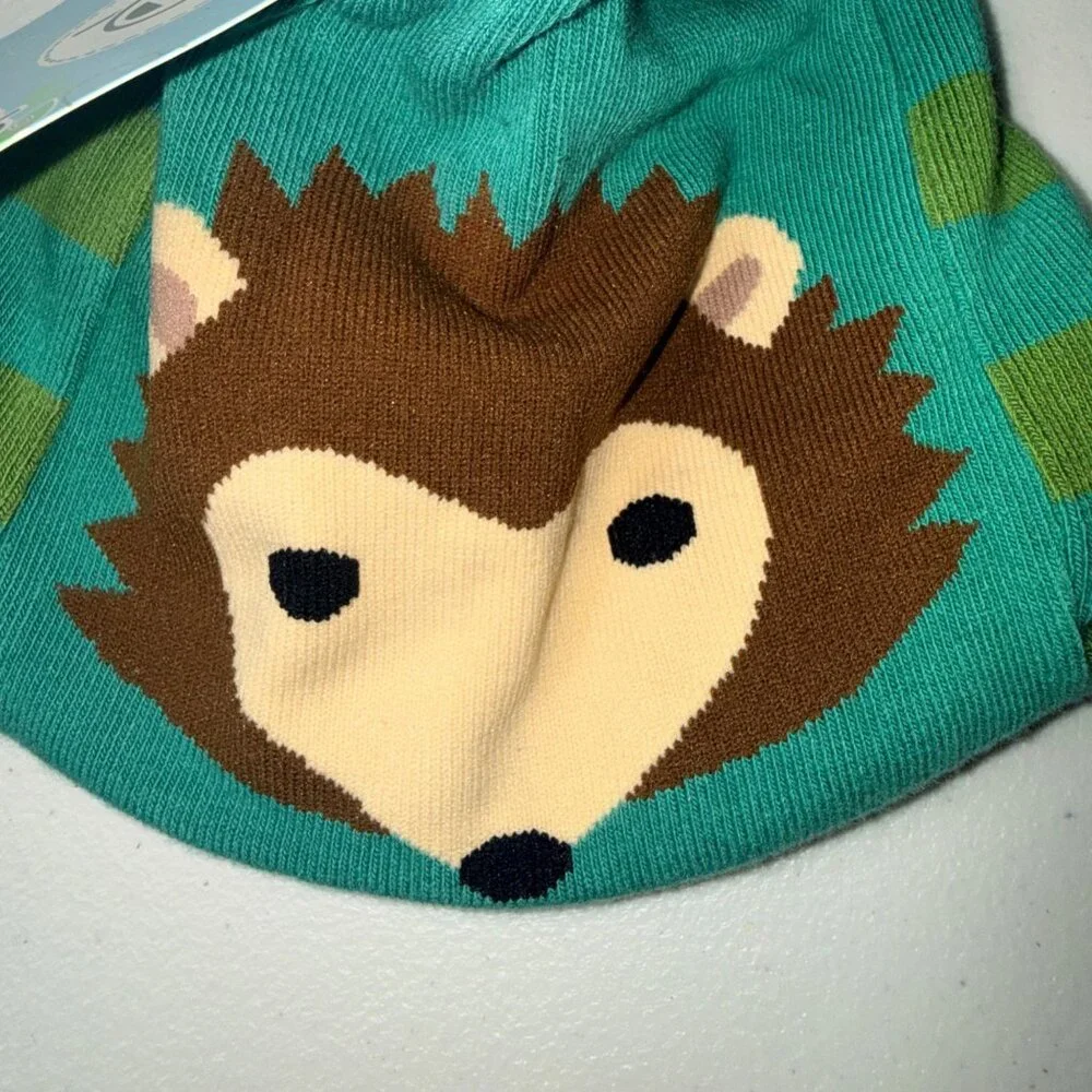 Doodle Pants Baby Leggings 18-24 Months Green Brown Cotton Hedgehog Design